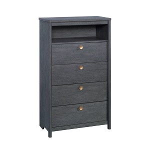 Dover Edge 4 Drawer Chest Denim Oak - Sauder: Vertical Storage, Laminated Surface, Metal Hardware - 1 of 4