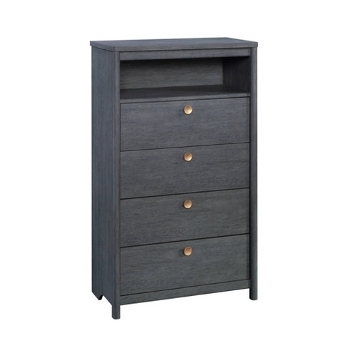 Dover Edge 4 Drawer Chest Denim Oak - Sauder: Vertical Storage, Laminated Surface, Metal Hardware - image 1 of 4