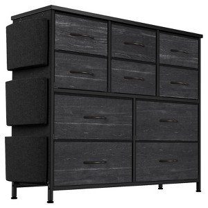 10-Drawer Fabric Dresser with Wood Tabletop, Side Pockets & Hooks for Bedroom, Closet or Hallway - 1 of 4