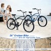 NAYSAYE 7 Speed Beach Cruiser Bike for Women 26 Inch Steel Frame for Comfortable City Rides, Blue, 69.96"*28.32"*43.2" - 3 of 4