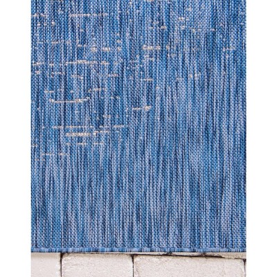Blue Abstract Washable Outdoor Area Rug 6' x 9'
