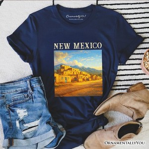 Artistic New Mexico State Taos Pueblo T-Shirt, Native American Heritage Tee and Southwestern Cultural Souvenir | OrnamentallyYou - 1 of 4