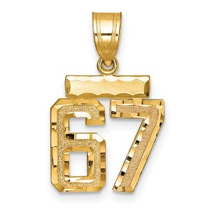 Black Bow Jewelry 14k Yellow Gold, Varsity Collection, Small D/C Pendant Number 67 - 1 of 3