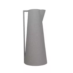 Textured Pitcher Vase Gray Metal - Foreside Home & Garden