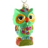 Holiday Ornament 4.5" Retro Owl Kitsch Bold Spring Easter Wise  -  Tree Ornaments