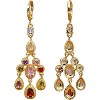Vuskdtei18K Gold Plated Flower Dangle Earrings for Women, Hypoallergenic Cubic Zirconia Earrings, Elegant Chandelier Drop Earrings - 2 of 4