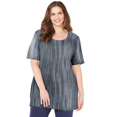 Catherines Women's Plus Size Easy Fit Short Sleeve Scoopneck Tunic