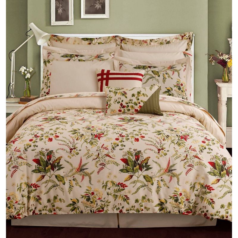 Maui Cotton Bed in a Bag Green/Red/Off White - Tribeca Living, 1 of 5