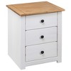 vidaXL Bedside Cabinet White 18.1 in.x15.7 in.x22.4 in. Pinewood Panama Range - 4 of 4