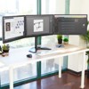 Mount-It! Triple Monitor Stand - Freestanding Computer Desk Mount Fits Up to 32 Inch Monitors, VESA 75 & 100 Compatible - 2 of 4