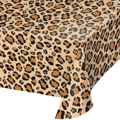 Leopard Print Plastic Tablecloth