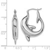 Black Bow Jewelry Dolphin Hoop Earrings in Sterling Silver - 30mm (1-1/8 in) - 2 of 3