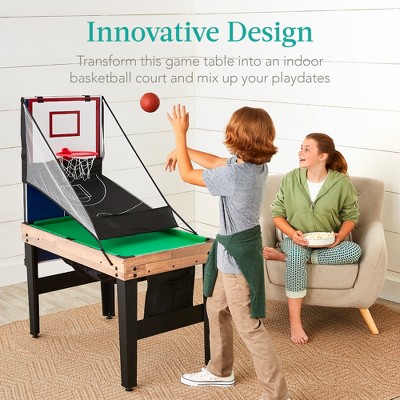 Natural 13-in-1 Combo Game Table with Foosball and Ping Pong