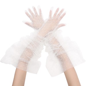 INSPIRE CHIC Women's Extra Long Flared Cuffs Sheer Gloves - 1 of 4