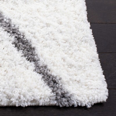 Ivory Rectangular Non-slip Shag Rug 5' x 7'