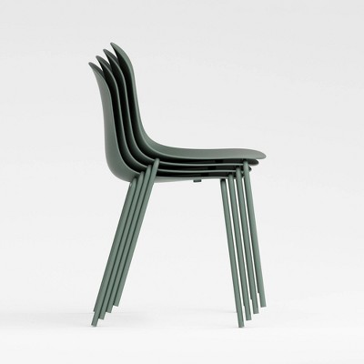 Aloe Green Metal Stackable Dining Side Chair