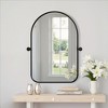 Wooakway 36"H Arched Bathroom Mirror with Pivoting Design Metal Frame for Vanity Living Room Bedroom Entryway Black - 2 of 4