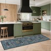 Vintage Floral Area Rug Washable Rugs Stain Resistant Easy Cleaning Indoor Carpet With Non-Slip Backing Low Pile Rug - 2 of 4