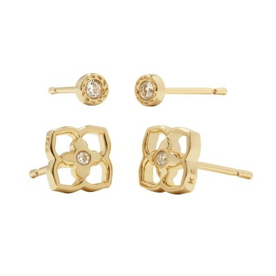 Kendra Scott Iris 14K Gold Over Brass Stud Earring Set - Gold