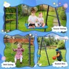 Gulches 6-in-1 Backyard Swing Set - Climbing Ladder/Net, Trapeze Bar, Hammock, Belt Swing & Basketball Hoop, Heavy Steel A-Frame - 4 of 4