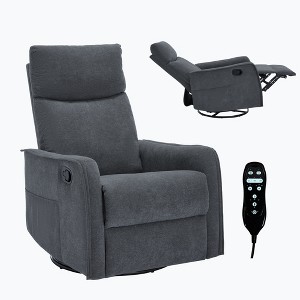 TIRAMISUBEST 3-Mode Fabric Heated Massage Manual Recliner Swivel Rocker Reclines Up to 155 Degrees and Features 8 Vibration Nodes - 1 of 4