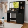 Makeup Vanity Desk With 10 LED Lights Mirror, 3 Open Shelves,1 Hidden Shelves, And 4 Drawers, Versatile Desk Makeup, Black - 3 of 4
