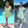 EXLURA Women's Summer Ruffle Short Sleeve Tie Back Romper Dress Square Neck A Line Cute Dressy Short Jumpsuits - 3 of 4