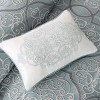 Gulches Slate Blue King Damask Theme Polyester Jacquard Mattress Size 106x92 12 Piece Comforter Blanket - 3 of 4