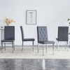 NicBex 4-Piece Set Dining Chair Modern PU Leather Tufted High Backrest Kitchen Chairs with Metal Legs - 2 of 4