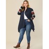 Agnes Orinda Women's Plus Size Christmas Asymmetric Colorblock Open Front Knit Cardigans - 3 of 4