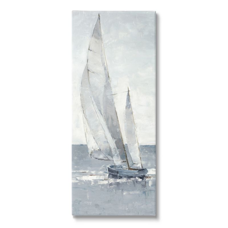 Stupell Industries Grey Sailboat Nautical Abstraction Canvas Wall Art, 1 of 6