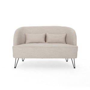 NicBex Small Modern Loveseat Sofa Upholstered Comfy Fabric 2 Seater Couch with Metal Legs for Living Room,Apartment - 1 of 4