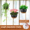 Angel Sar 4-Pack Hanging Planters, 9.64 Inch Self-Watering Pots with Drainage Holes, Removable Water Tray and Adjustable Chains for Indoor Outdoor - 3 of 4