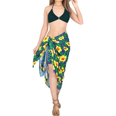 HAPPY BAY Womens Beachwear Summer Beach Bikini Wrap Skirt Swim Cover Up Bathing suit Wraps Sarong Coverups Swimsuits for Women One Size Blue, Floral