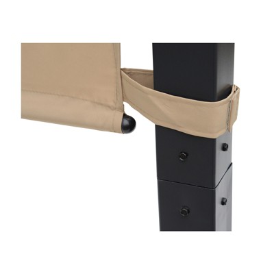 Beige Retractable Canopy Pergola with Steel Frame