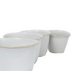 Set of 4 Antique White Round Enamel Metal Planters - Foreside Home & Garden - 3 of 4