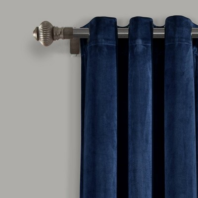 Navy Velvet Blackout Grommet Window Curtain Panels