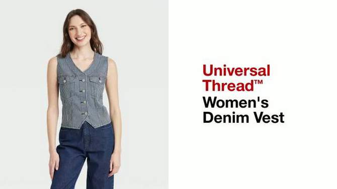 Women's V-Neck Denim Vest - Universal Thread™, 2 of 11, play video