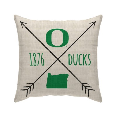 NCAA Oregon Ducks Cross Arrow Decorative Throw Pillow