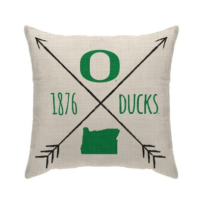 NCAA Oregon Ducks Cross Arrow Decorative Throw Pillow