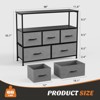GlasFlength TV Stands and Consoles, Tall Dresser Fabric Storage Tower, Wood Top for Kid Room, Closet, Entryway, Nursery, Gray 38"*11.8"*30.7" - 3 of 4