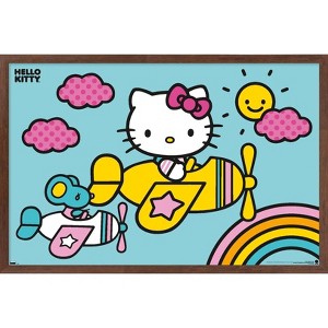 Trends International Hello Kitty: 19 Pink - Airplane Framed Wall Poster Prints - 1 of 4