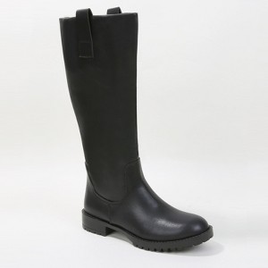 Berness Women's Titan Faux Leather Minimalist Pull-On Riding Boots - 1 of 4