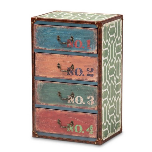 4 Drawer Amandine Wood Accent Storage Chest - Baxton Studio : Target