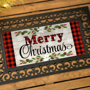 Evergreen Christmas Sentiments Sassafras Indoor Outdoor Switch Doormat 1'10"x10" Beige - 1 of 4