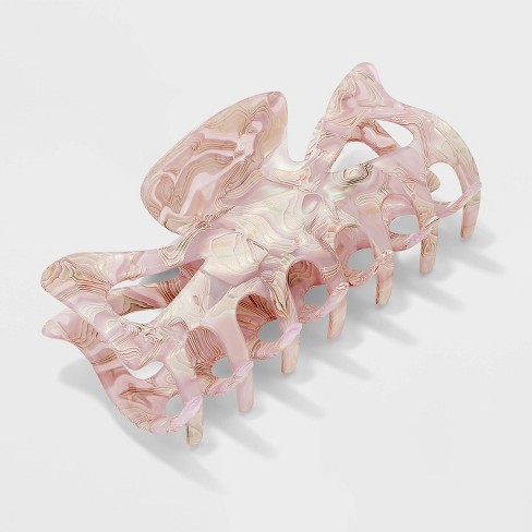 Marbled Jumbo Claw Hair Clip - A New Day™ Pink