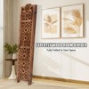 Room Divider Panel Wooden Room Divider Wall,5.6FT Tall Room Divider with Shelves,Folding Privacy Screens 67 In for Room Separation Home Office Bedroom - 2 of 4