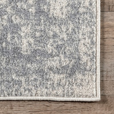 Gray Rectangular Vintage Medallion Synthetic Area Rug