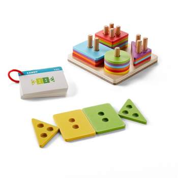 B. Toys Wooden Puzzle 35pc Set - Peg Puzzles : Target