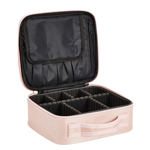 Glamlily Pink Makeup Organizer Travel Case Bag For Cosmetics Make